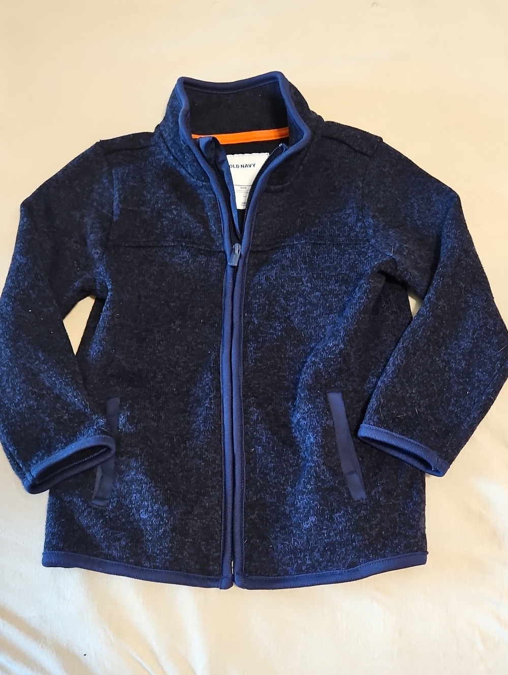 Old Navy Heathered Navy/ Black Full Zip Jacket Size 4T
